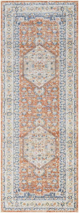 Livabliss Lillian Traditional Patterned Polyester Indoor Rug for Entryways and Bedside Accents Oatmeal, Rust 2'7" x 7'3" LLL2306-2773