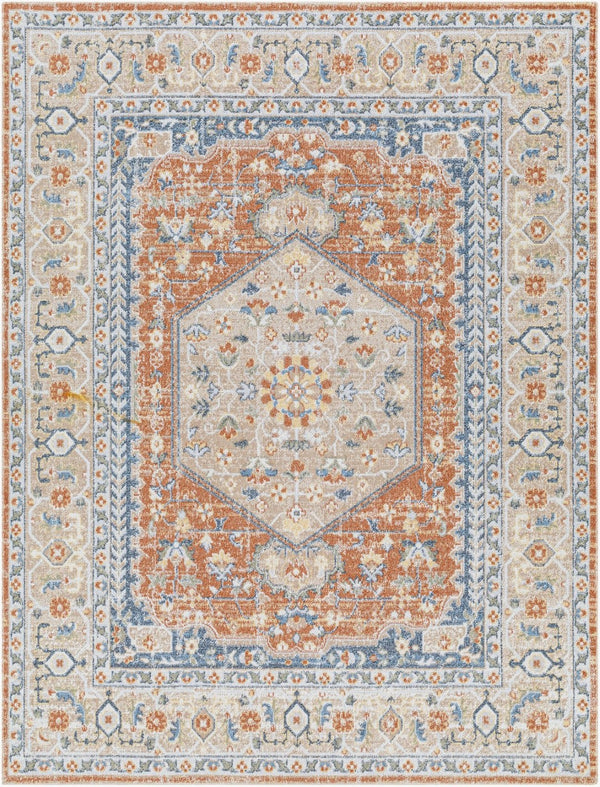 Livabliss Lillian Traditional Patterned Polyester Indoor Rug for Entryways and Bedside Accents Oatmeal, Rust 2' x 2'11" LLL2306-23