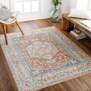 Livabliss Lillian Traditional Patterned Polyester Indoor Rug for Entryways and Bedside Accents Oatmeal, Rust 2' x 2'11" LLL2306-23