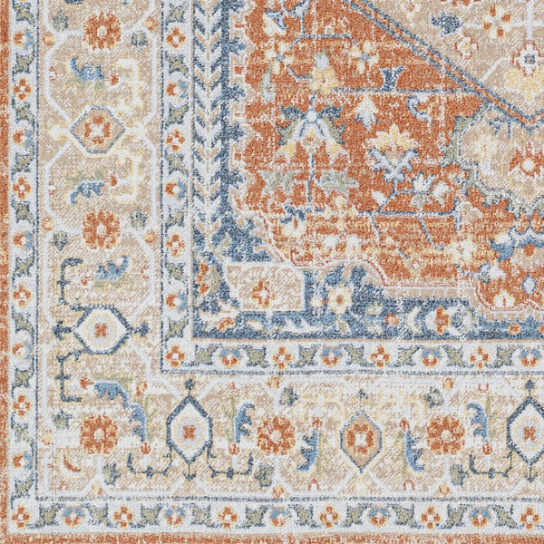 Livabliss Lillian Traditional Patterned Polyester Indoor Rug for Entryways and Bedside Accents Oatmeal, Rust 2' x 2'11" LLL2306-23