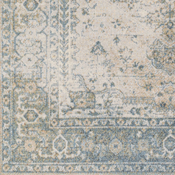 Livabliss Lillian Traditional Polyester Accent Rug Machine Woven in Turkey for Entryways and Hallways Gray, Dark Blue 6'7" x 6'7" LLL2307-67RD
