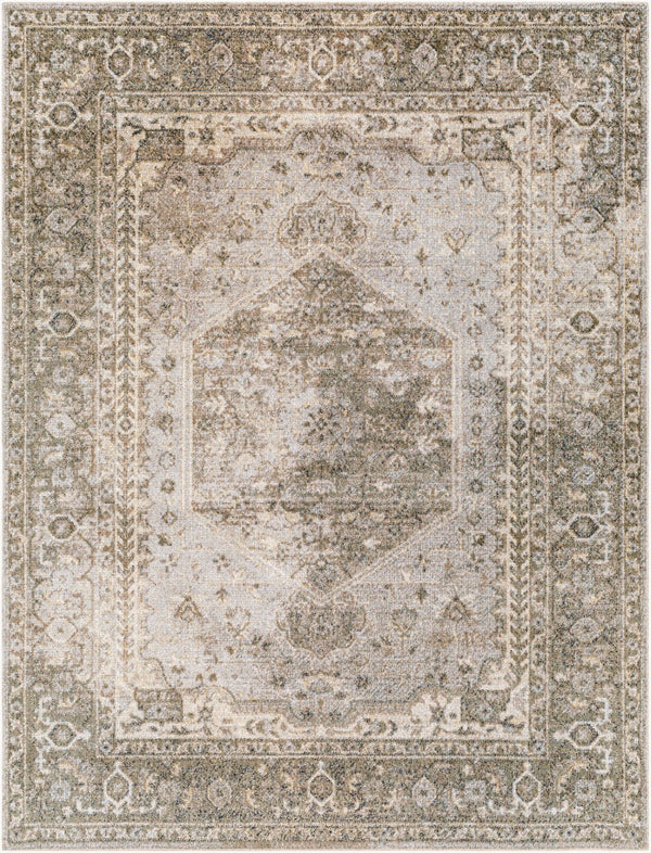 Livabliss Lillian Traditional Patterned Polyester Area Rug Woven in Turkey for Entryways Gray, Olive 9'2" x 12'4" LLL2308-9212