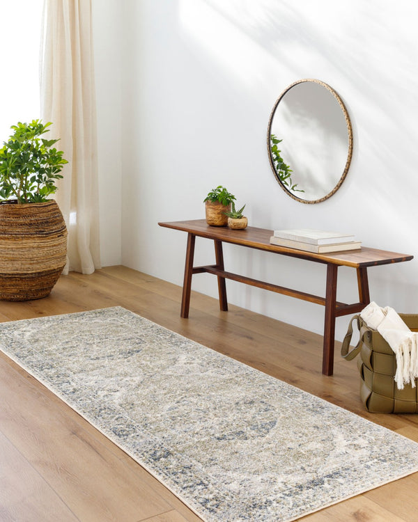 Livabliss Lillian Traditional Machine Woven Polyester Accent Rug for Entryways and Bedside Areas Gray, Olive 2'7" x 7'3" LLL2311-2773