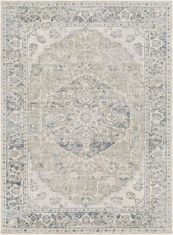 Livabliss Lillian Traditional Machine Woven Polyester Accent Rug for Entryways and Bedside Areas Gray, Olive 6'7" x 9' LLL2311-679