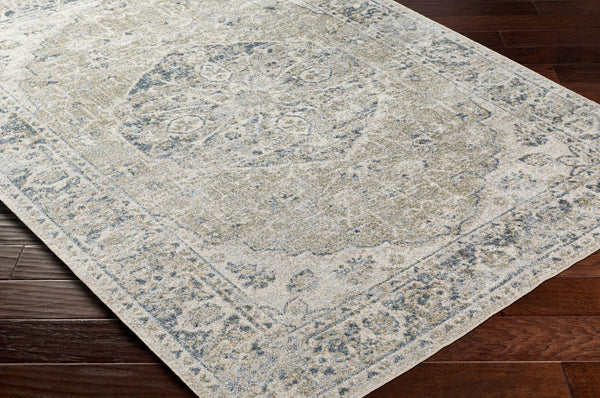Livabliss Lillian Traditional Machine Woven Polyester Accent Rug for Entryways and Bedside Areas Gray, Olive 6'7" x 9' LLL2311-679