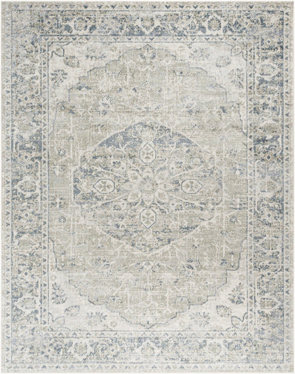 Livabliss Lillian Traditional Machine Woven Polyester Accent Rug for Entryways and Bedside Areas Gray, Olive 7'10" x 10' LLL2311-710102