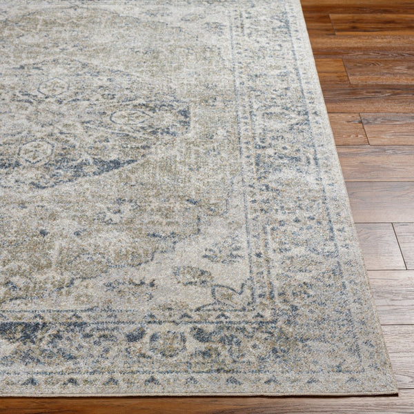 Livabliss Lillian Traditional Machine Woven Polyester Accent Rug for Entryways and Bedside Areas Gray, Olive 6'7" x 9' LLL2311-679