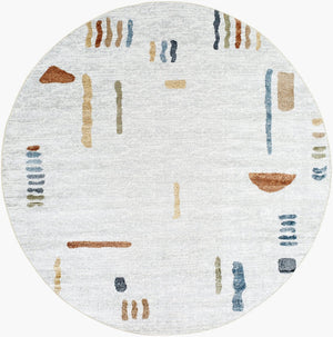 Livabliss Lillian Machine Woven Polyester Indoor Rug Turkish Crafted for High Traffic Spaces Oatmeal, Gray 6'7" x 6'7" LLL2313-67RD