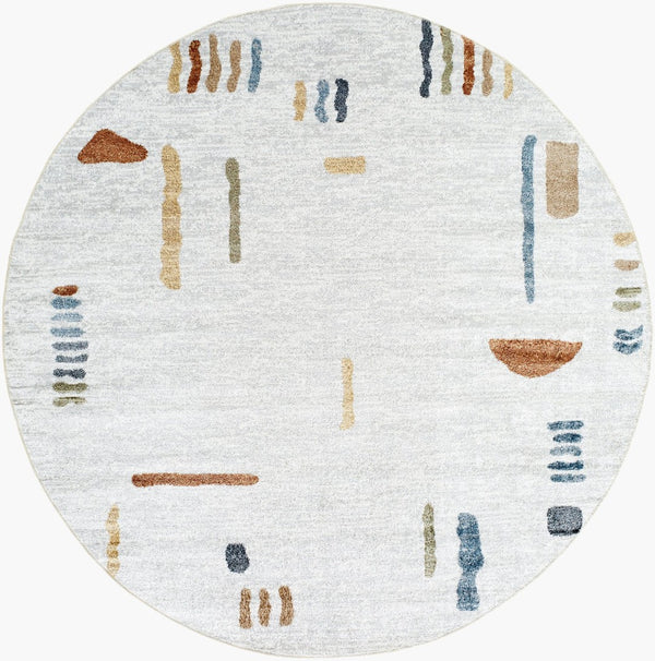 Livabliss Lillian Machine Woven Polyester Indoor Rug Turkish Crafted for High Traffic Spaces Oatmeal, Gray 6'7" x 6'7" LLL2313-67RD