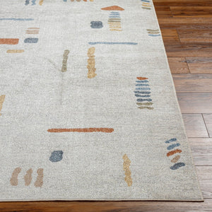 Livabliss Lillian Machine Woven Polyester Indoor Rug Turkish Crafted for High Traffic Spaces Oatmeal, Gray 6'7" x 9' LLL2313-679