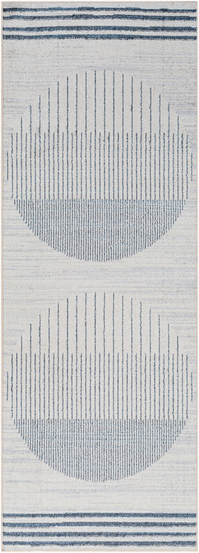 Livabliss Lillian Machine Woven Polyester Low Pile Rug for Entryways Bathrooms and Small Spaces Oatmeal, Black 2'7" x 7'3" LLL2315-2773