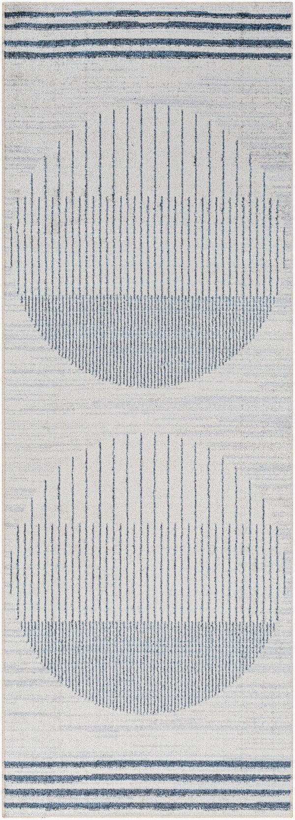 Livabliss Lillian Machine Woven Polyester Low Pile Rug for Entryways Bathrooms and Small Spaces Oatmeal, Black 2'7" x 7'3" LLL2315-2773