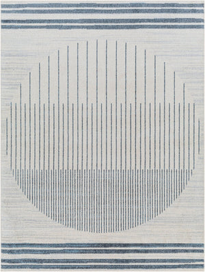 Livabliss Lillian Machine Woven Polyester Low Pile Rug for Entryways Bathrooms and Small Spaces Oatmeal, Black 6'7" x 9' LLL2315-679