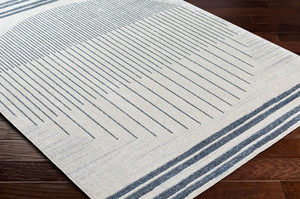 Livabliss Lillian Machine Woven Polyester Low Pile Rug for Entryways Bathrooms and Small Spaces Oatmeal, Black 6'7" x 6'7" LLL2315-67RD