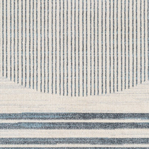 Livabliss Lillian Machine Woven Polyester Low Pile Rug for Entryways Bathrooms and Small Spaces Oatmeal, Black 6'7" x 6'7" LLL2315-67RD