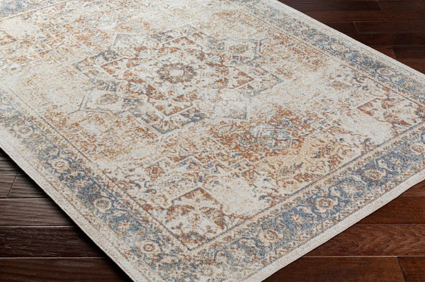 Livabliss Lillian Traditional Polyester Machine Woven Low Pile Rug for Entryways and Kitchens Oatmeal, Gray 6'7" x 6'7" LLL2317-67RD