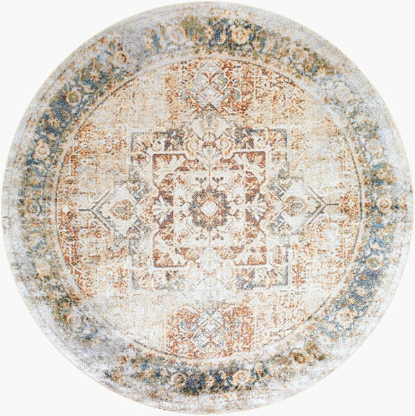 Livabliss Lillian Traditional Polyester Machine Woven Low Pile Rug for Entryways and Kitchens Oatmeal, Gray 6'7" x 6'7" LLL2317-67RD