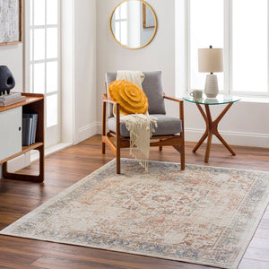 Livabliss Lillian Traditional Polyester Machine Woven Low Pile Rug for Entryways and Kitchens Oatmeal, Gray 6'7" x 6'7" LLL2317-67RD