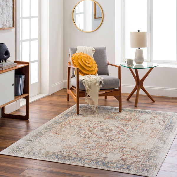 Livabliss Lillian Traditional Polyester Machine Woven Low Pile Rug for Entryways and Kitchens Oatmeal, Gray 6'7" x 6'7" LLL2317-67RD