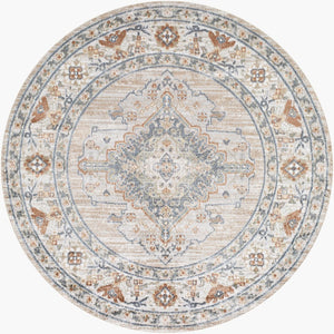 Livabliss Lillian Traditional Polyester Machine Woven Low Pile Rug for Entryways and Small Spaces Oatmeal, Brown 6'7" x 6'7" LLL2318-67RD