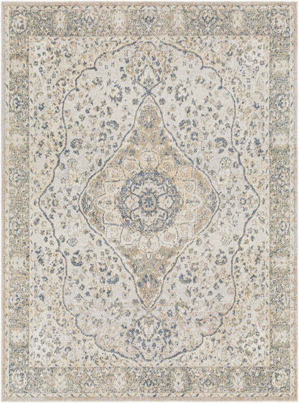 Livabliss Lillian Traditional Pattern Polyester Accent Rug Low Pile Machine Washable Floor Piece Gray, Oatmeal 7'10" x 10' LLL2322-710102