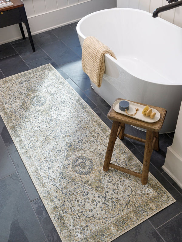Livabliss Lillian Traditional Pattern Polyester Accent Rug Low Pile Machine Washable Floor Piece Gray, Oatmeal 7'10" x 10' LLL2322-710102