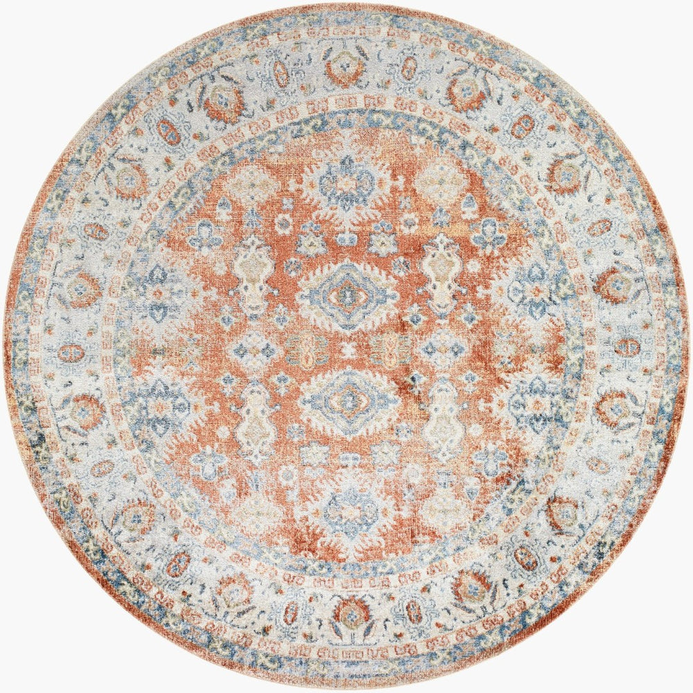 Livabliss Lillian Traditional Turkish Woven Polyester Accent Rug for Entryways and High Traffic Floors Gray, Oatmeal 6'7" x 6'7" LLL2324-67RD