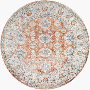 Livabliss Lillian Traditional Turkish Woven Polyester Accent Rug for Entryways and High Traffic Floors Gray, Oatmeal 6'7" x 6'7" LLL2324-67RD