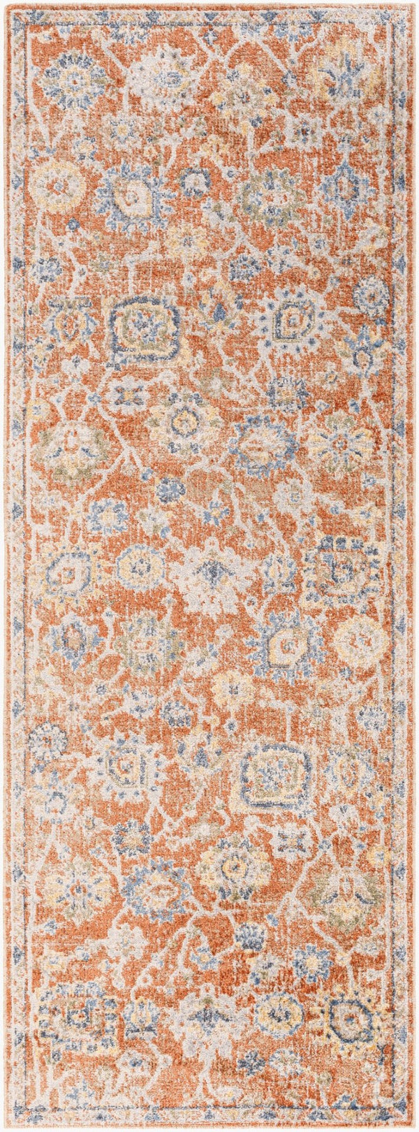 Livabliss Lillian Traditional Accent Rug Machine Woven Polyester Low Pile Entry or Bath Floor Black, Dark Blu 2'7" x 7'3" LLL2326-2773