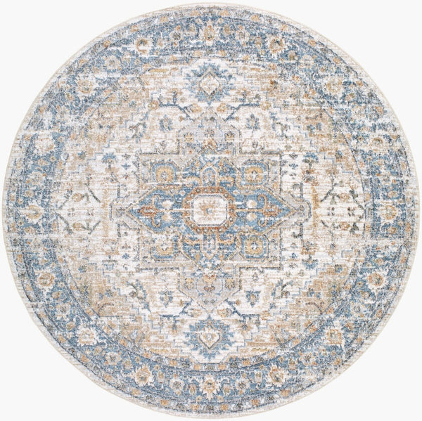 Livabliss Lillian Traditional Polyester Area Rug Machine Woven in Turkey for Living and Dining Rooms Oatmeal, Gray 5'3" x 5'3" LLL2328-53RD
