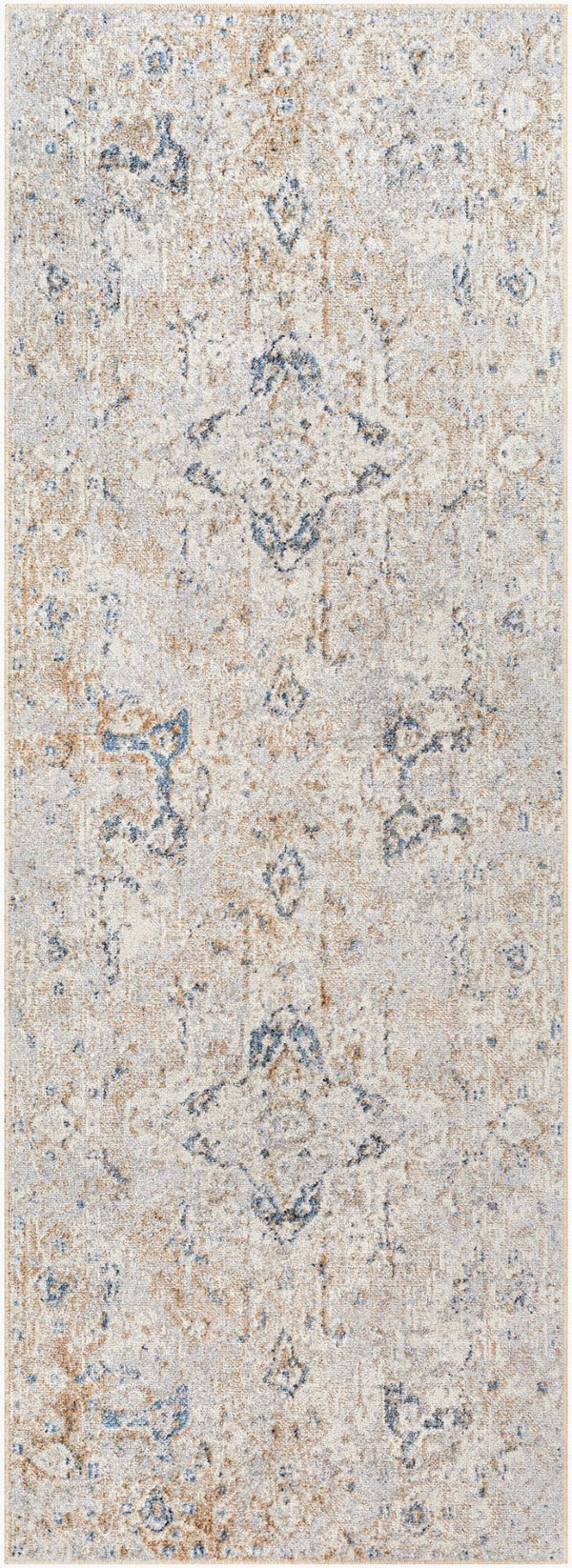 Livabliss Lillian Traditional Medallion Machine Woven Polyester Rug for Entryways and High Traffic Spaces Oatmeal, Gray 2'7" x 7'3" LLL2335-2773