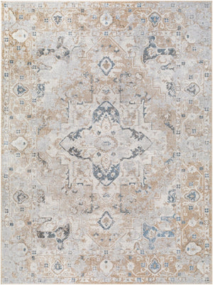 Livabliss Lillian Traditional Medallion Machine Woven Polyester Rug for Entryways and High Traffic Spaces Oatmeal, Gray 2'2" x 3'9" LLL2335-2339