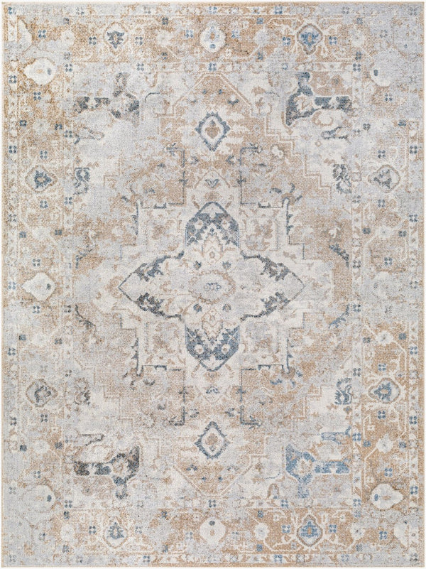 Livabliss Lillian Traditional Medallion Machine Woven Polyester Rug for Entryways and High Traffic Spaces Oatmeal, Gray 2'2" x 3'9" LLL2335-2339