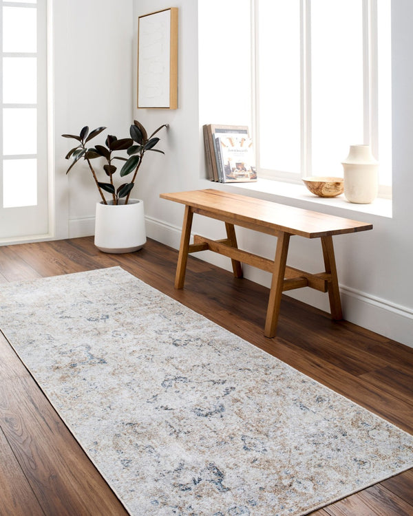 Livabliss Lillian Traditional Medallion Machine Woven Polyester Rug for Entryways and High Traffic Spaces Oatmeal, Gray 2'2" x 3'9" LLL2335-2339