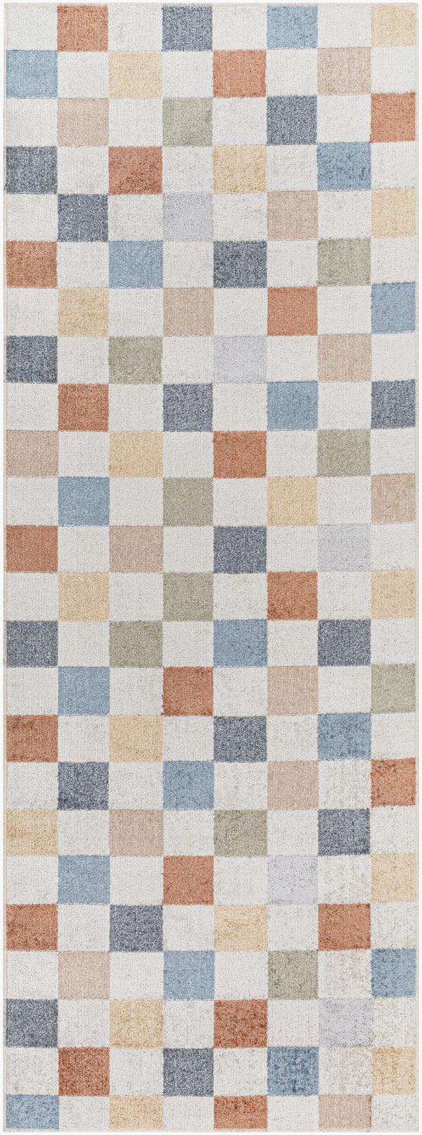 Livabliss Lillian Machine Woven Polyester Area Rug Low Pile Entryway Accent Turkish Craft Oatmeal, Rust 2'7" x 7'3" LLL2338-2773