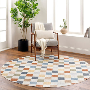 Livabliss Lillian Machine Woven Polyester Area Rug Low Pile Entryway Accent Turkish Craft Oatmeal, Rust 9'2" x 12'4" LLL2338-9212