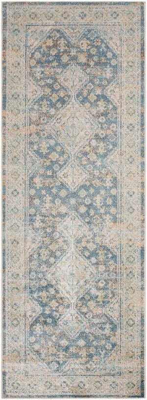 Livabliss Lillian Collection Polyester Runner Rug Machine Woven in Turkey for High Traffic Hallways Dark Blue, Ligh 2'7" x 7'3" LLL2353-2773
