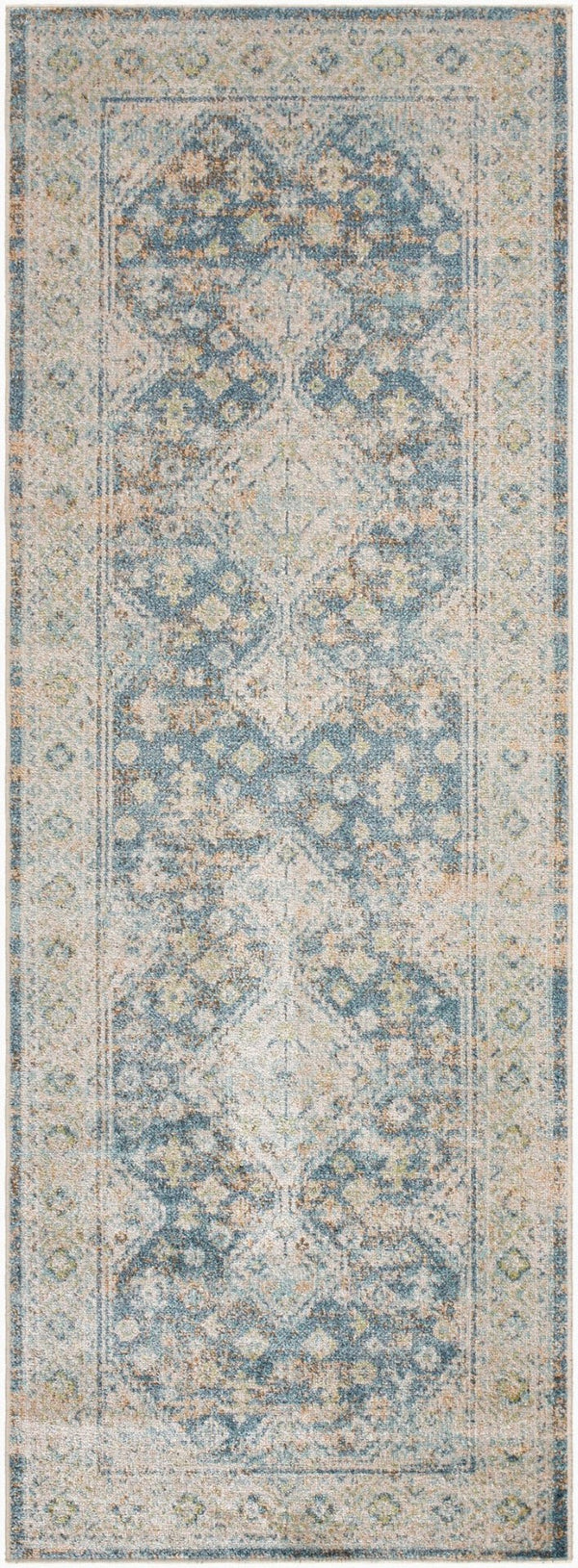 Livabliss Lillian Collection Polyester Runner Rug Machine Woven in Turkey for High Traffic Hallways Dark Blue, Ligh 2'7" x 7'3" LLL2353-2773