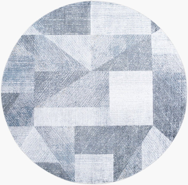 Livabliss Lillian Flatweave Polyester Accent Rug Turkish Woven for Entryways and High Traffic Zones Charcoal, Ivory 6'7" x 6'7" LLL2356-67RD