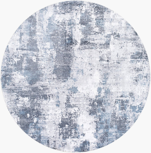 Livabliss Lillian Turkish Polyester Low Pile Rug for Entryways Hallways and High Traffic Spots Charcoal, Ivory 6'7" x 6'7" LLL2359-67RD