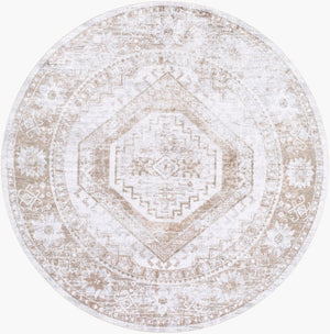 Livabliss Lillian Machine Woven Low Pile Accent Rug for Entryways Bathrooms and Bedside Areas Charcoal, Ivory 6'7" x 6'7" LLL2361-67RD