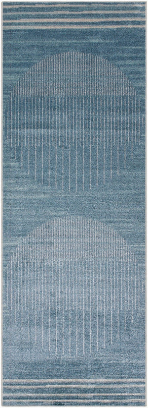 Livabliss Lillian Machine Woven Polyester Runner Rug Low Pile Hallway Entryway Kitchen Accent Dark Blue, Ligh 2'7" x 7'3" LLL2364-2773