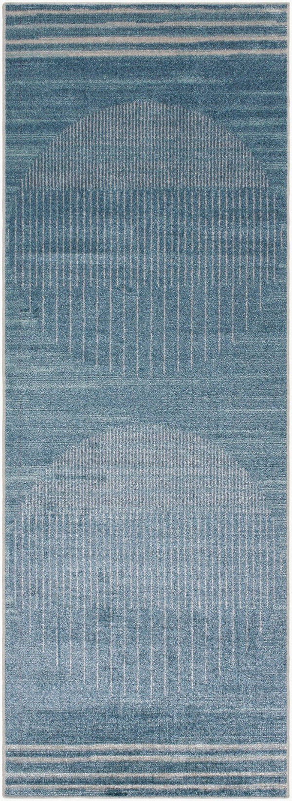 Livabliss Lillian Machine Woven Polyester Runner Rug Low Pile Hallway Entryway Kitchen Accent Dark Blue, Ligh 2'7" x 7'3" LLL2364-2773