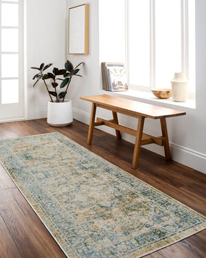 Livabliss Lillian Traditional Medallion Polyester Area Rug Machine Woven for Entryways and Baths Dark Green, Lig 9'2" x 12'4" LLL2365-9212