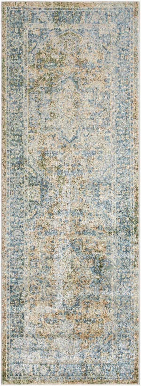 Livabliss Lillian Traditional Medallion Polyester Area Rug Machine Woven for Entryways and Baths Dark Green, Lig 2'7" x 7'3" LLL2365-2773