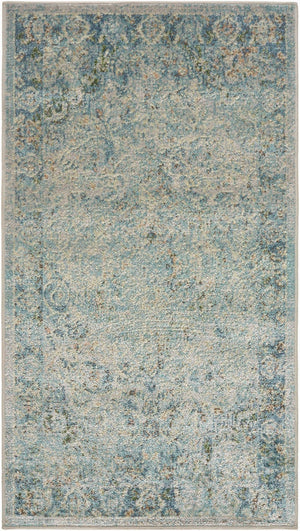 Livabliss Lillian Turkish Medallion Accent Rug Low Pile Polyester for Entryway or High Traffic Halls Dark Green, Lig 7'10" x 10' LLL2366-710102