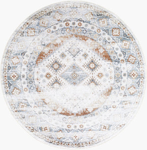 Livabliss Lillian Collection Polyester Machine Woven Accent Rug for Entryway or Bedroom Floor Charcoal, Ivory 6'7" x 6'7" LLL2370-67RD