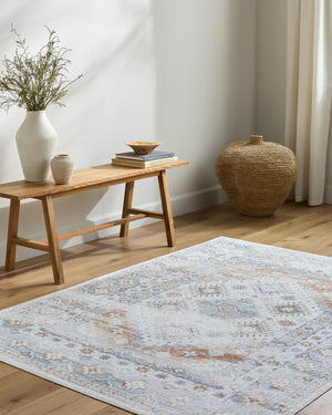 Livabliss Lillian Collection Polyester Machine Woven Accent Rug for Entryway or Bedroom Floor Charcoal, Ivory 7'10" x 10' LLL2370-710102