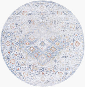 Livabliss Lillian Collection Turkish Woven Polyester Accent Rug Low Pile Entryway Floor Layer Charcoal, Ivory 6'7" x 6'7" LLL2371-67RD