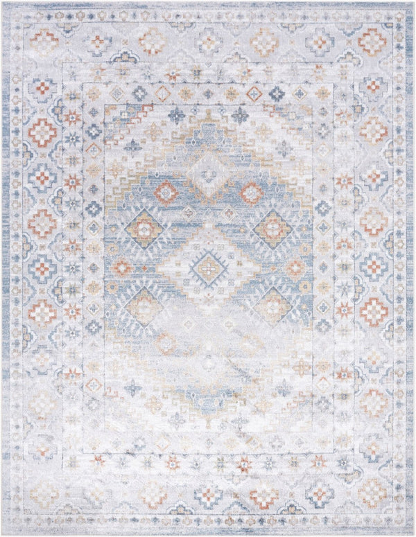 Livabliss Lillian Collection Turkish Woven Polyester Accent Rug Low Pile Entryway Floor Layer Charcoal, Ivory 6'7" x 9' LLL2371-679